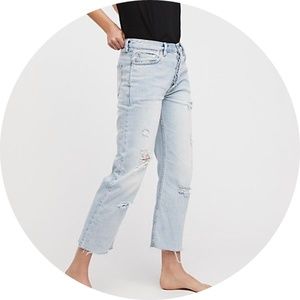 Free People Rolling on the River Straight Leg Jean
